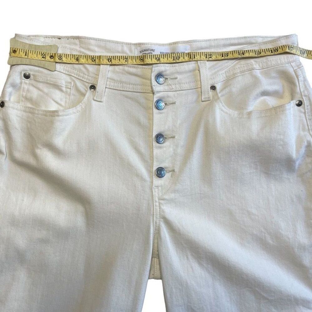 Levi Strauss Women's High Rise Wide Leg Crop Button Fly Off White Denim Size 14 - Picture 10 of 12